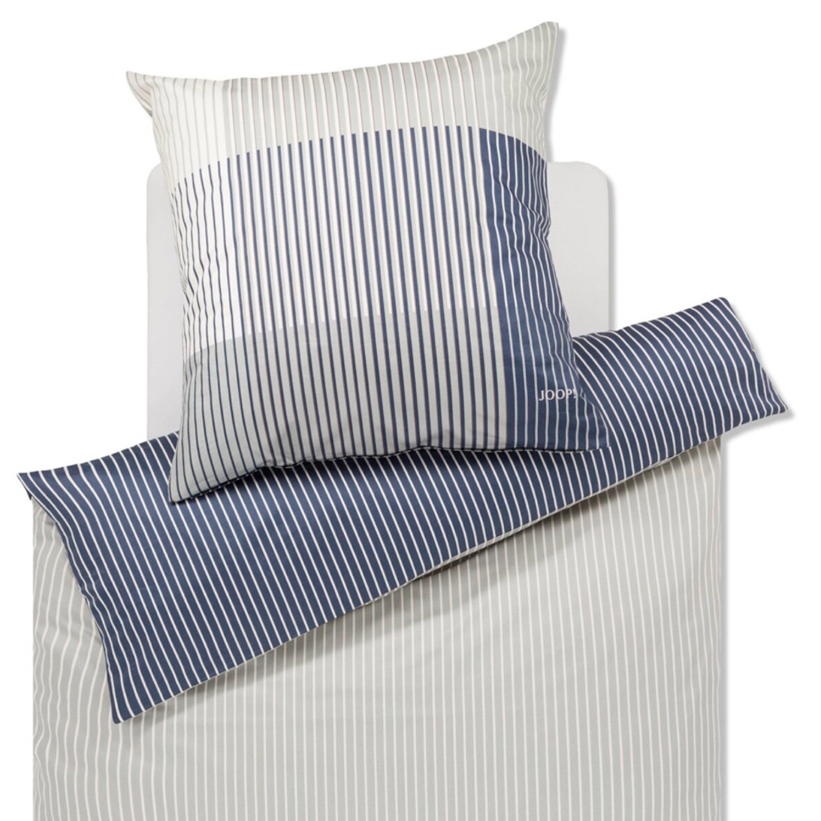 JOOP! Bettwäsche Devided 4113 04 Salbei, Mako-Satin, 2 teilig, Streifen, Linien