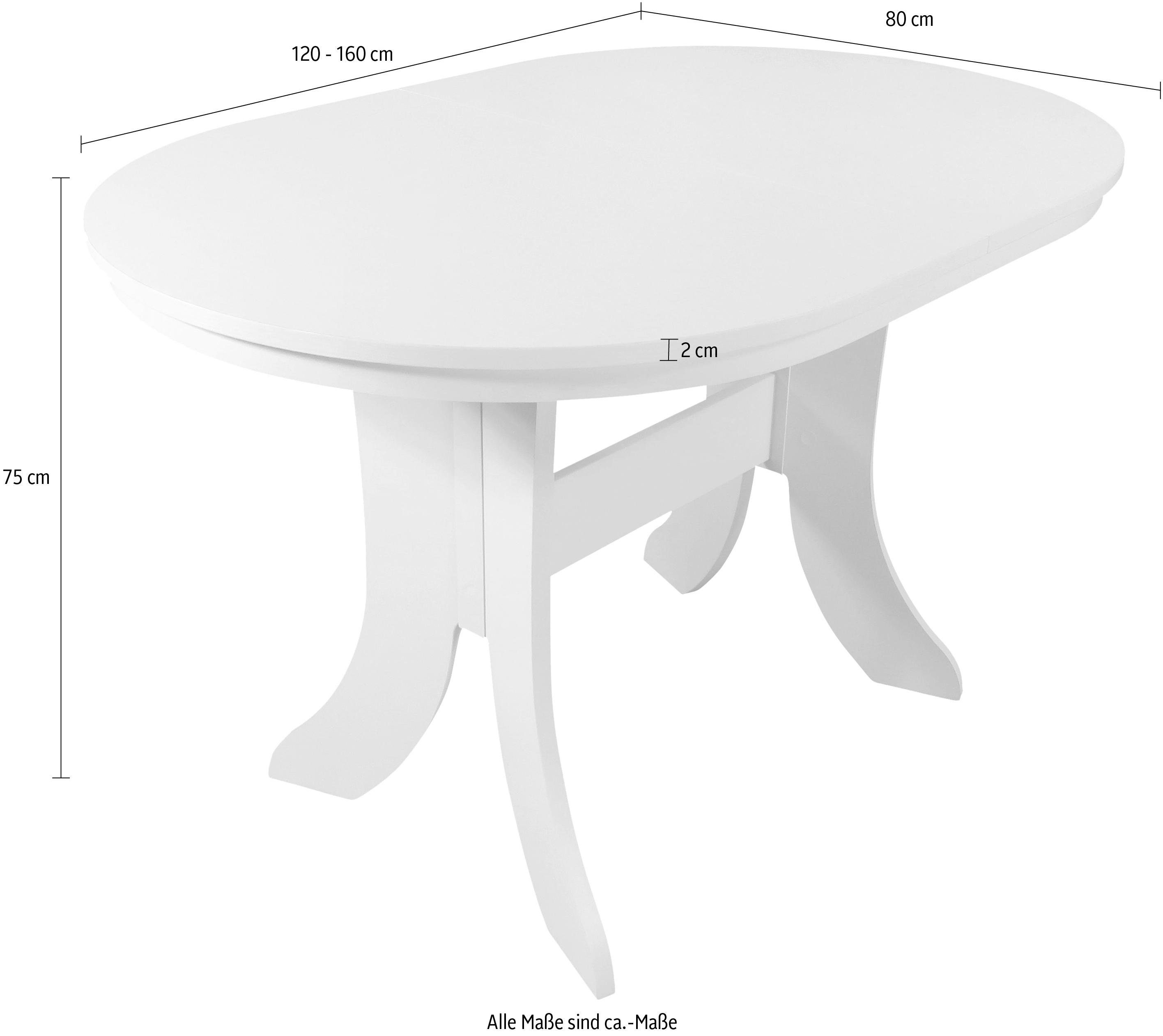 Home affaire Esstisch Bamberg, ausziehbar auf 160 cm günstig online kaufen