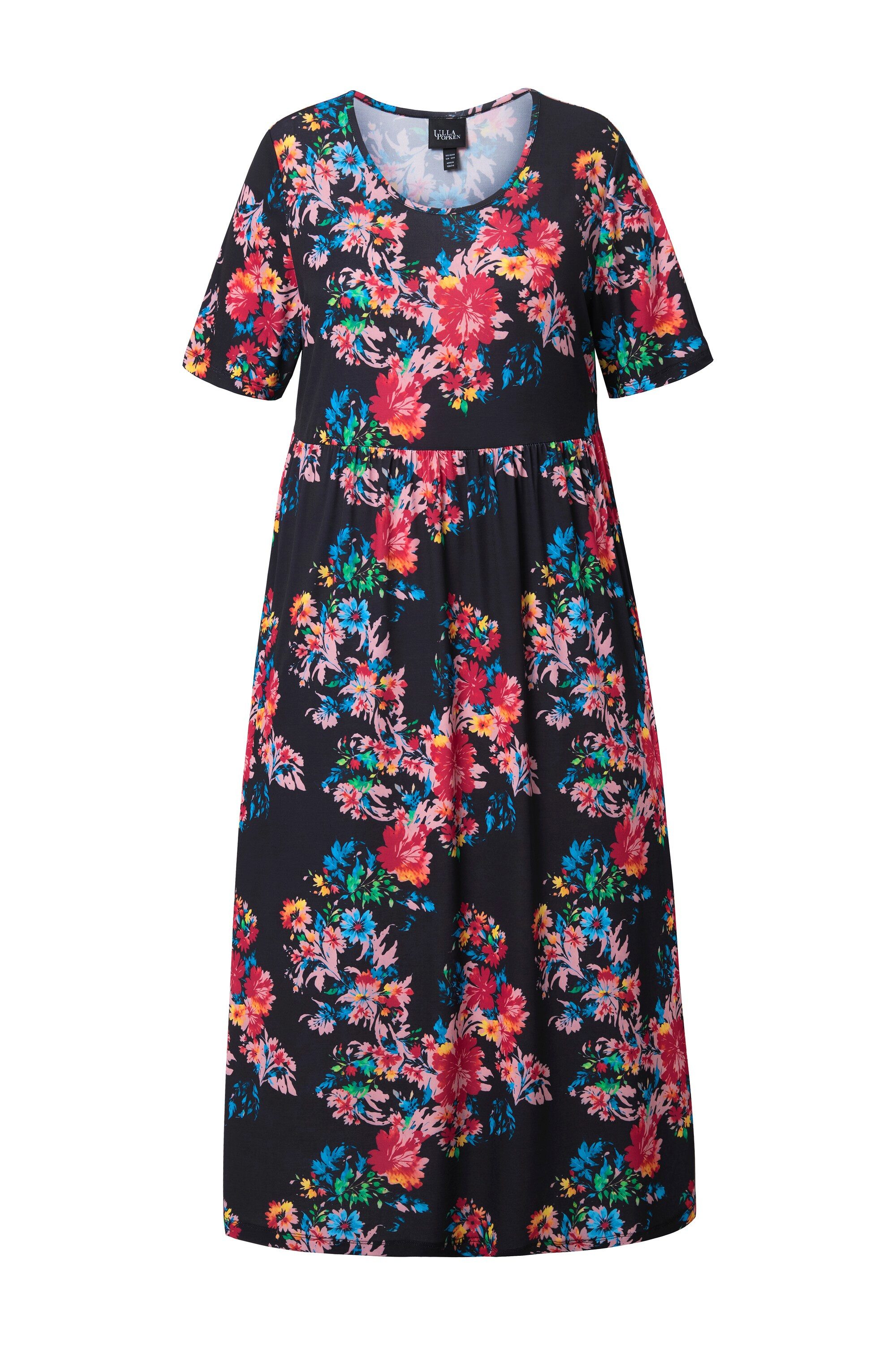 Ulla Popken Maxikleid Maxikleid A-Linie Rundhals günstig online kaufen