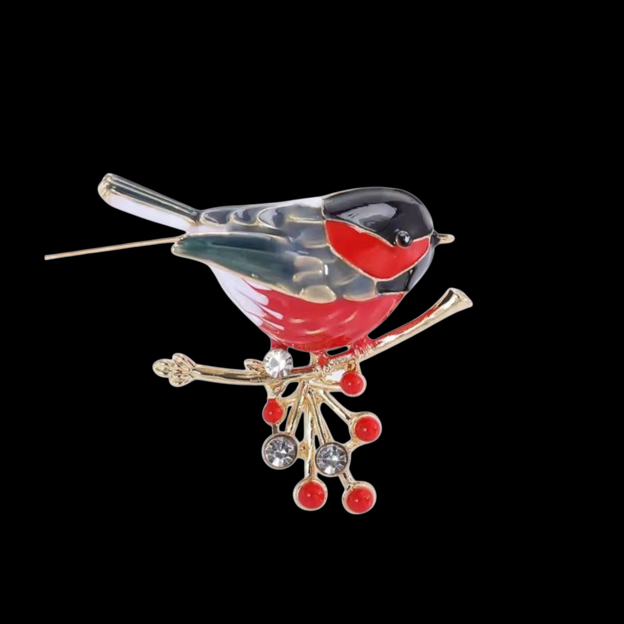 Dark-Desires Brosche Nostalgische Brosche Vogel auf Beerenstrauch, Damen Br günstig online kaufen