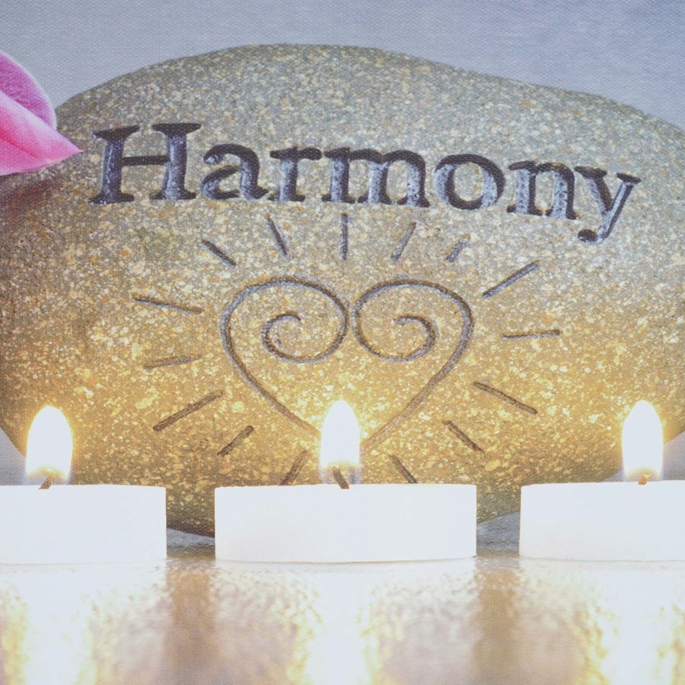 MCW LED-Bild LED-Bild-B, Buddha/Harmony (2er-Set), 2er-Set, Schöner Leuchteffekt, mit Timer, Batteriebetrieben