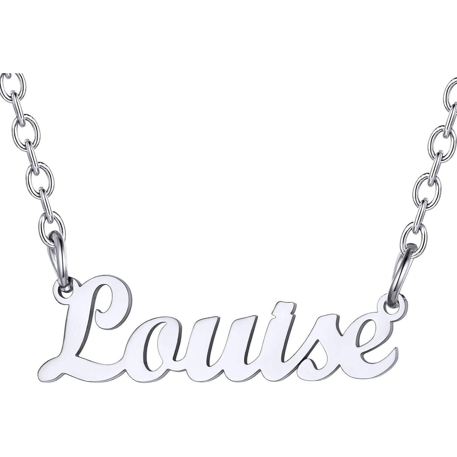 LuxusKollektion Namenskette Namenskette Damen Edelstahl 18k vergoldet 45cm Louise Edelstahl