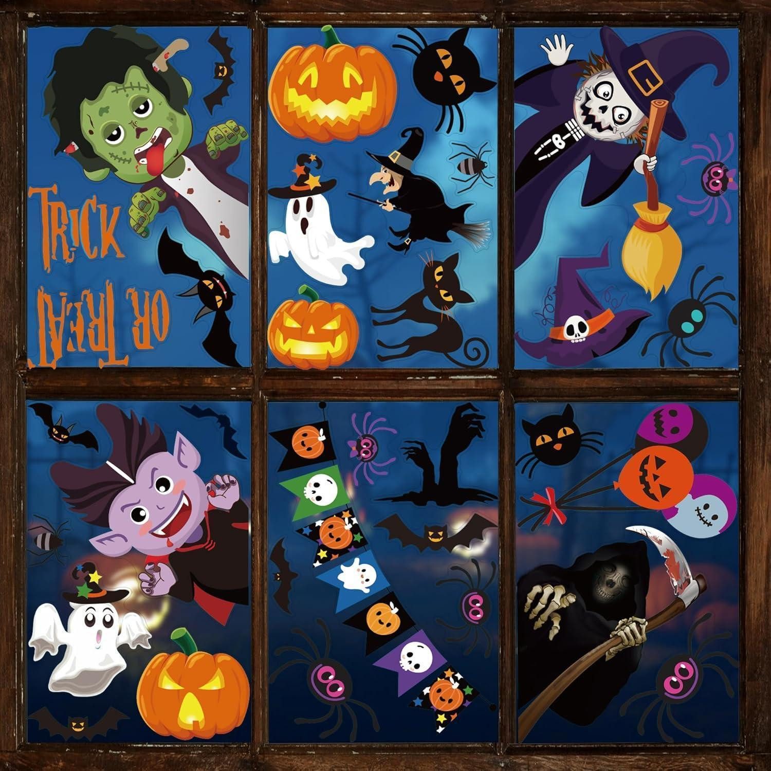LuxusKollektion Fensterdekoration Fensteraufkleber Halloween Kürbis Fledermaus Halloween Aufkleber 9sets