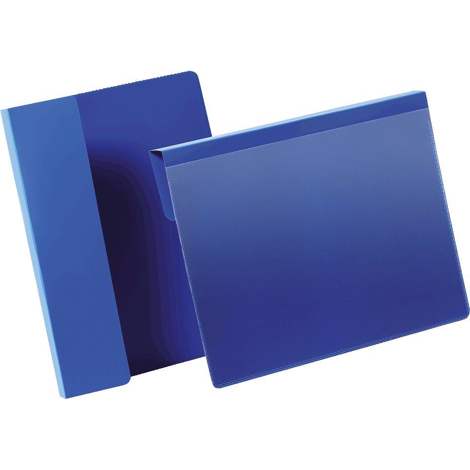 blau/transparent, Zeitungsständer mit Kennzeichnungstasche, DURABLE Falz, Werbeanlagen 210x148mm König (A5), 50/VE