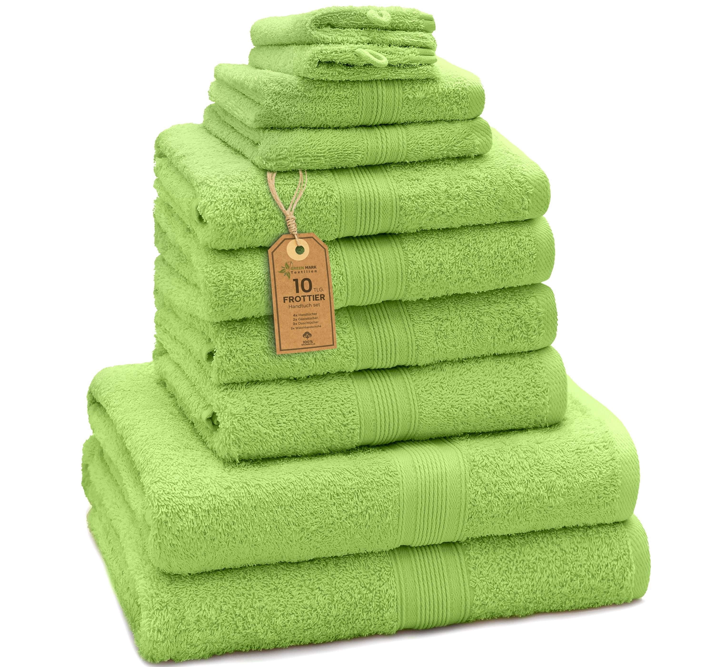 NatureMark Handtuch Set 10 tlg. Frottier Handtuch-Set, 100% Baumwolle (10-S günstig online kaufen