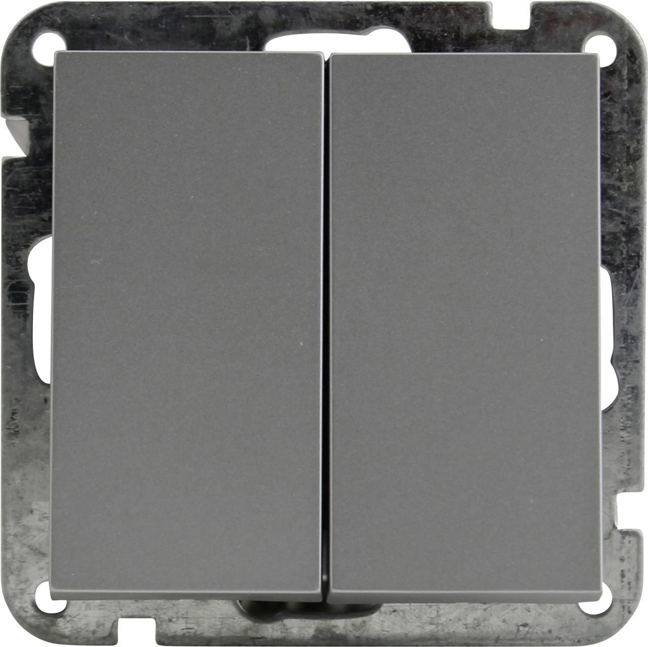 Thumbnail - UNITEC Lichtschalter Unitec Doppel-Wechselschalter mit Wippe silber