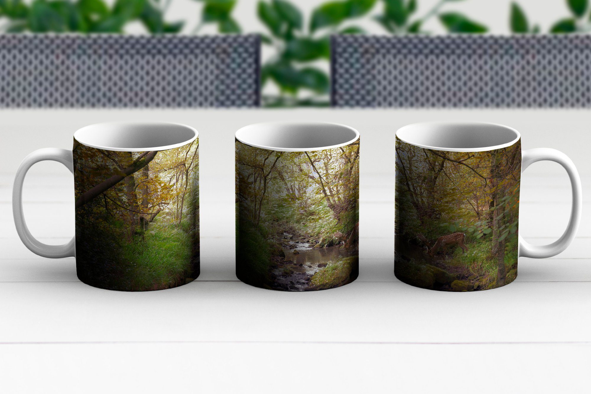 Teetasse, Kaffeetassen, Becher, Wald, Tasse - Baum Keramik, - MuchoWow Teetasse, Hirsch Geschenk