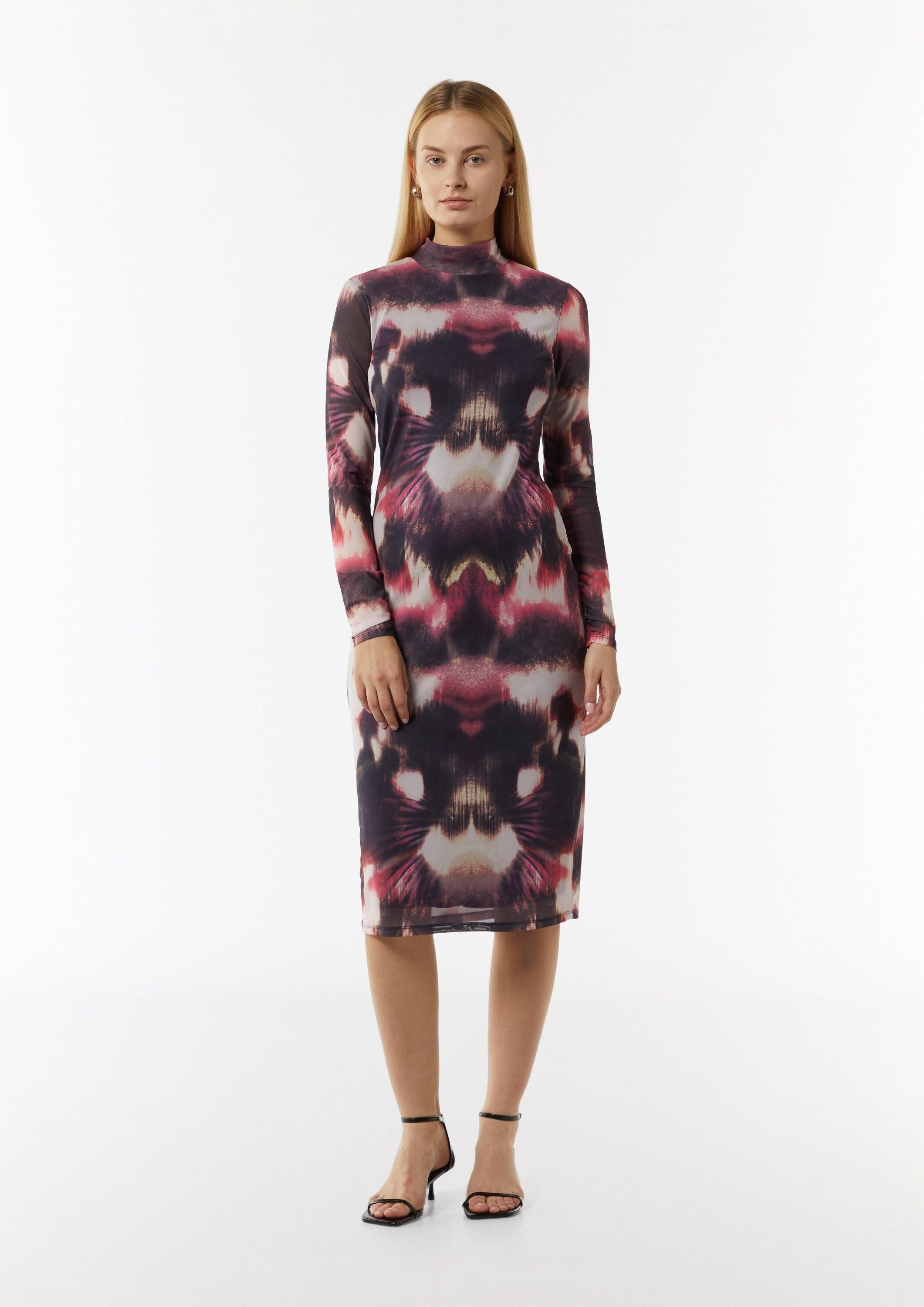 comma Midikleid Kleid Mesh-Kleid in Midi-Länge