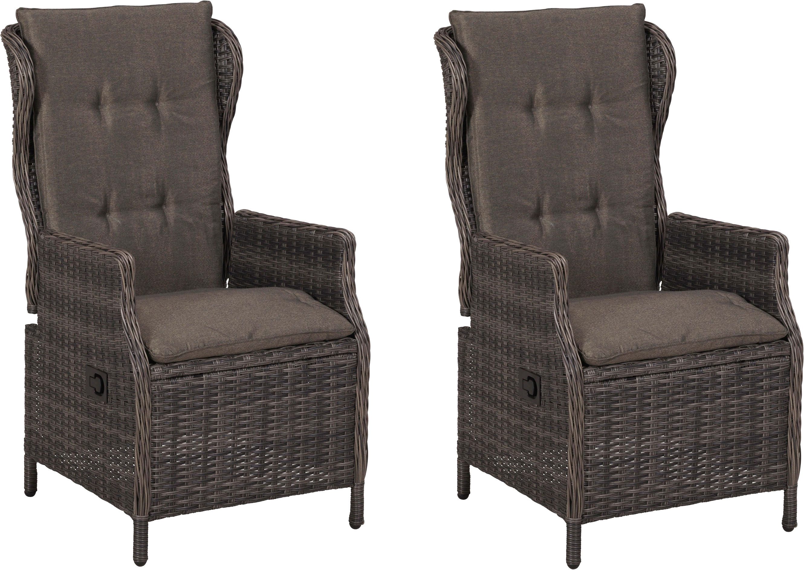 MERXX Gartensessel Saviano (Set, 2-St), Rückenlehne verstellbar durch Gasdruckfeder