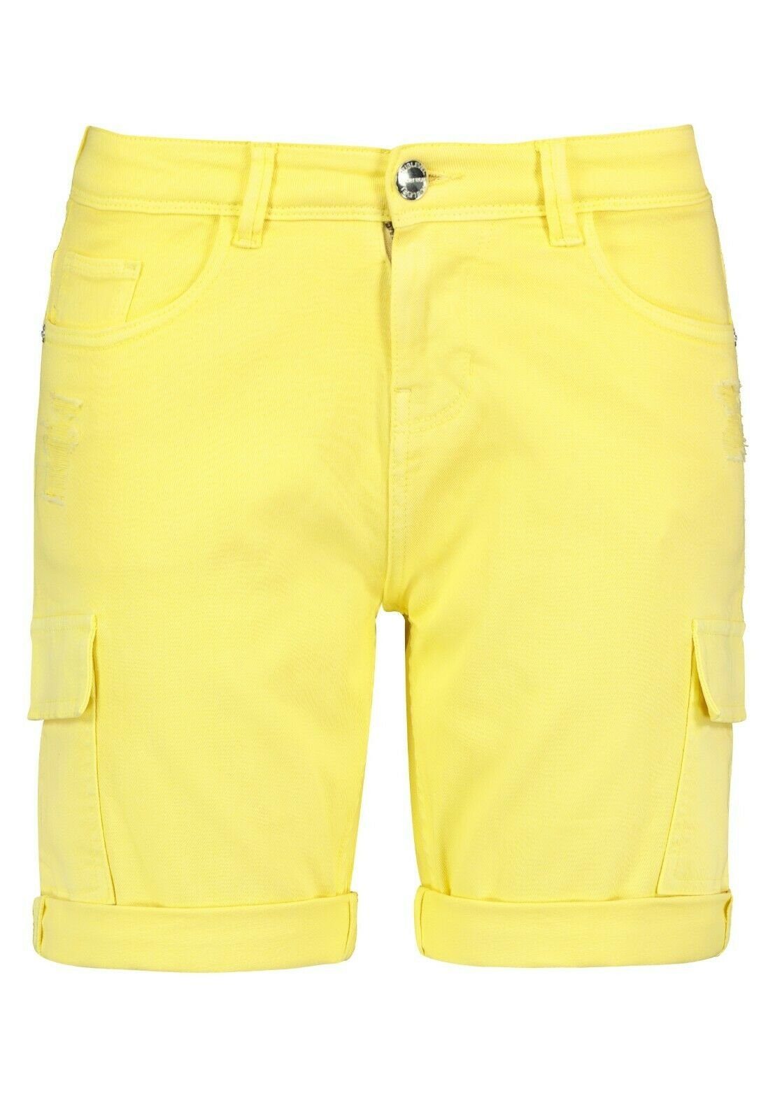 Denim citrus SUBLEVEL Damen Stretch Short Shorts Cargo Shorts Kurze Bermudas Denim Hose yellow Bermuda