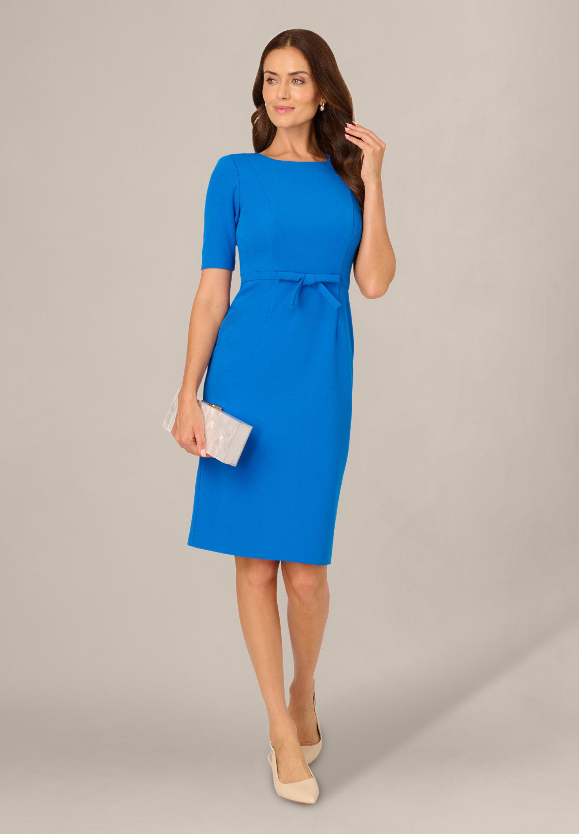 Adrianna Papell Cocktailkleid Mini Bow Front Sheath Dress Tailliert, figurbetont, elegant – Bild 3 von 5