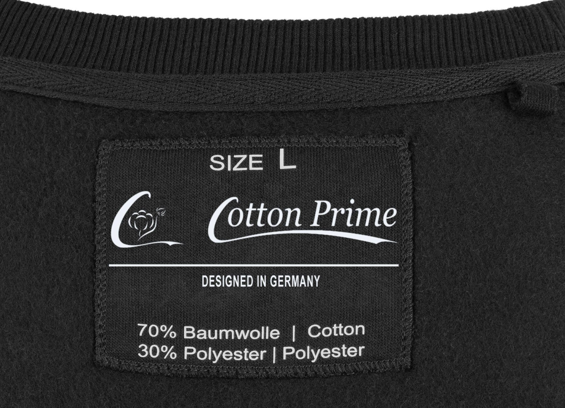 Cotton Prime® Sweatshirt Let's Hiking Schwarz Innenfleece mit weichem