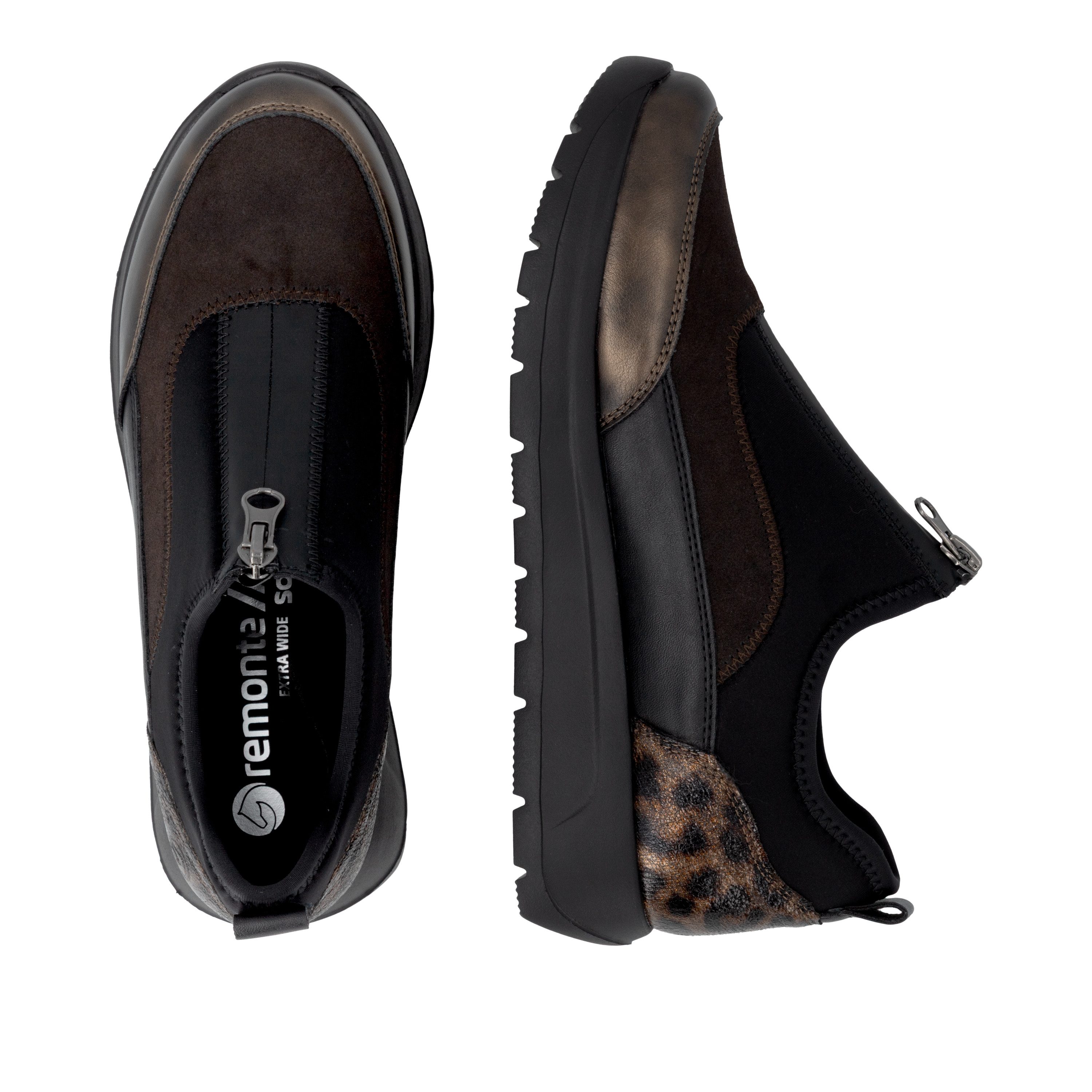 Remonte Slip-On Sneaker Casual-Schlupfschuh, Slipper mit Reißverschluss vorne