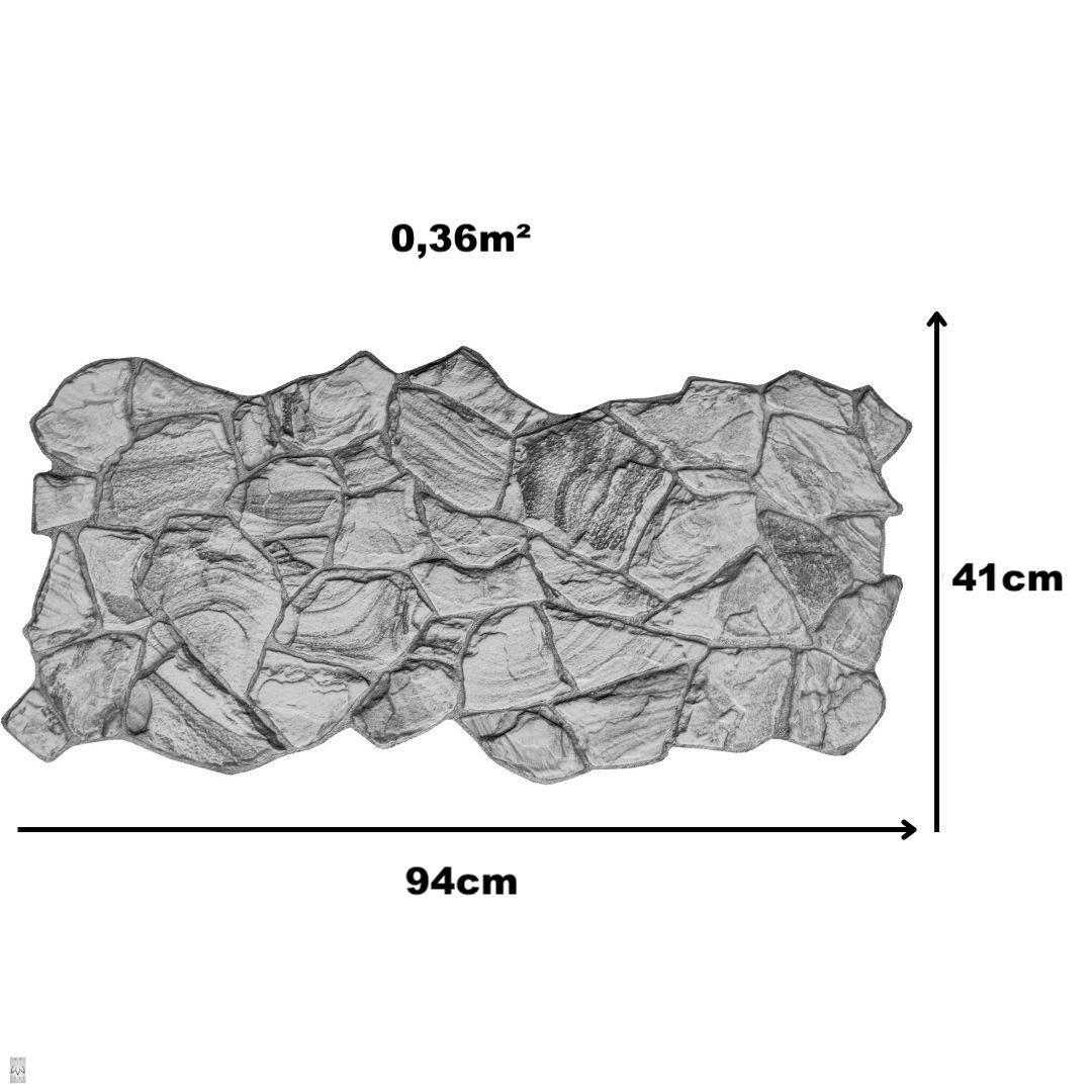 cm, PVC-Verkleidung 3,6qm/10 BxL: Wandpaneel Imitation, Wandpaneele IKHEMalarka Wandverkleidung FLIESEN Stück Dark 94,00x41,00 OF 3D STONE Stein 0,36 PVC IMITATION 3D qm