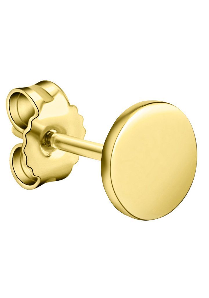 Firetti Single-Ohrstecker Schmuck Geschenk Gold 375 Ohrschmuck einzeln Scheibe