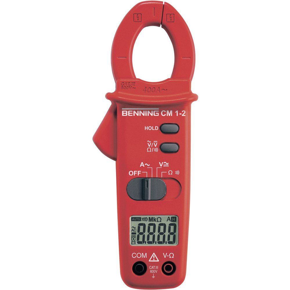 Spannungsprüfer Benning CM 1-2 Stromzange, Hand-Multimeter digital CAT III 600 V Anz