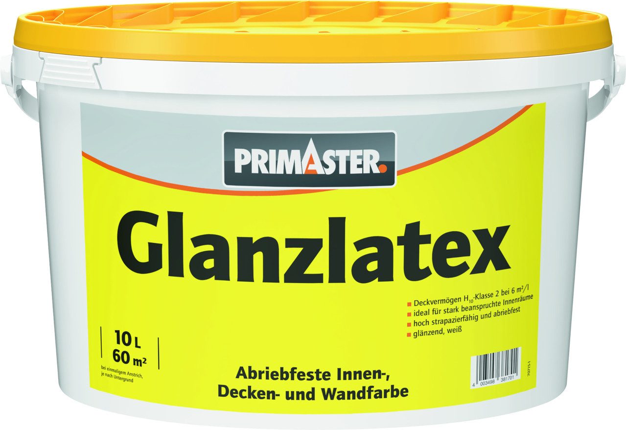 Primaster Wandfarbe Primaster Glanzlatex glänzend 10 L weiß