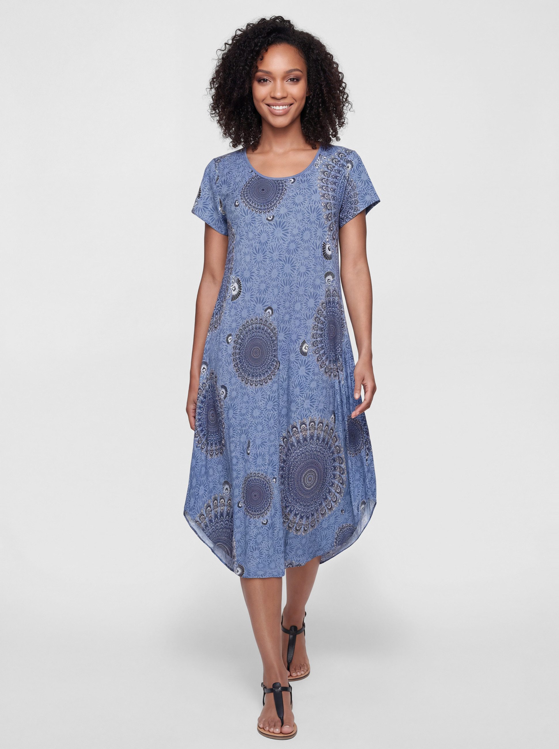 PEKIVESSA Sommerkleid Luftiges Strandkleid mit asymmetrischem Saum und läss günstig online kaufen