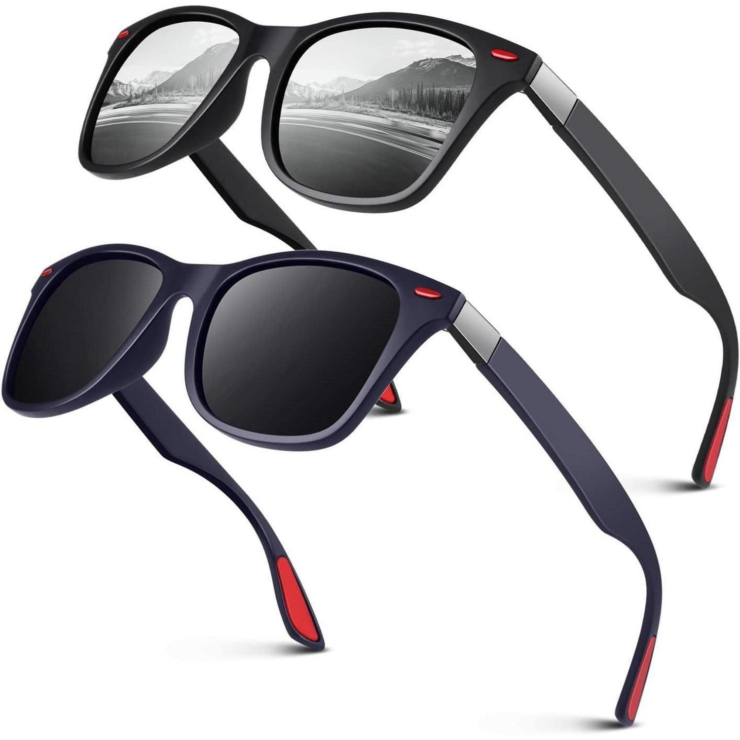 LuxusKollektion Retrosonnenbrille Sonnenbrille Herren Matt Blau Grau & Matt Schwarz Silber Verspiegelt