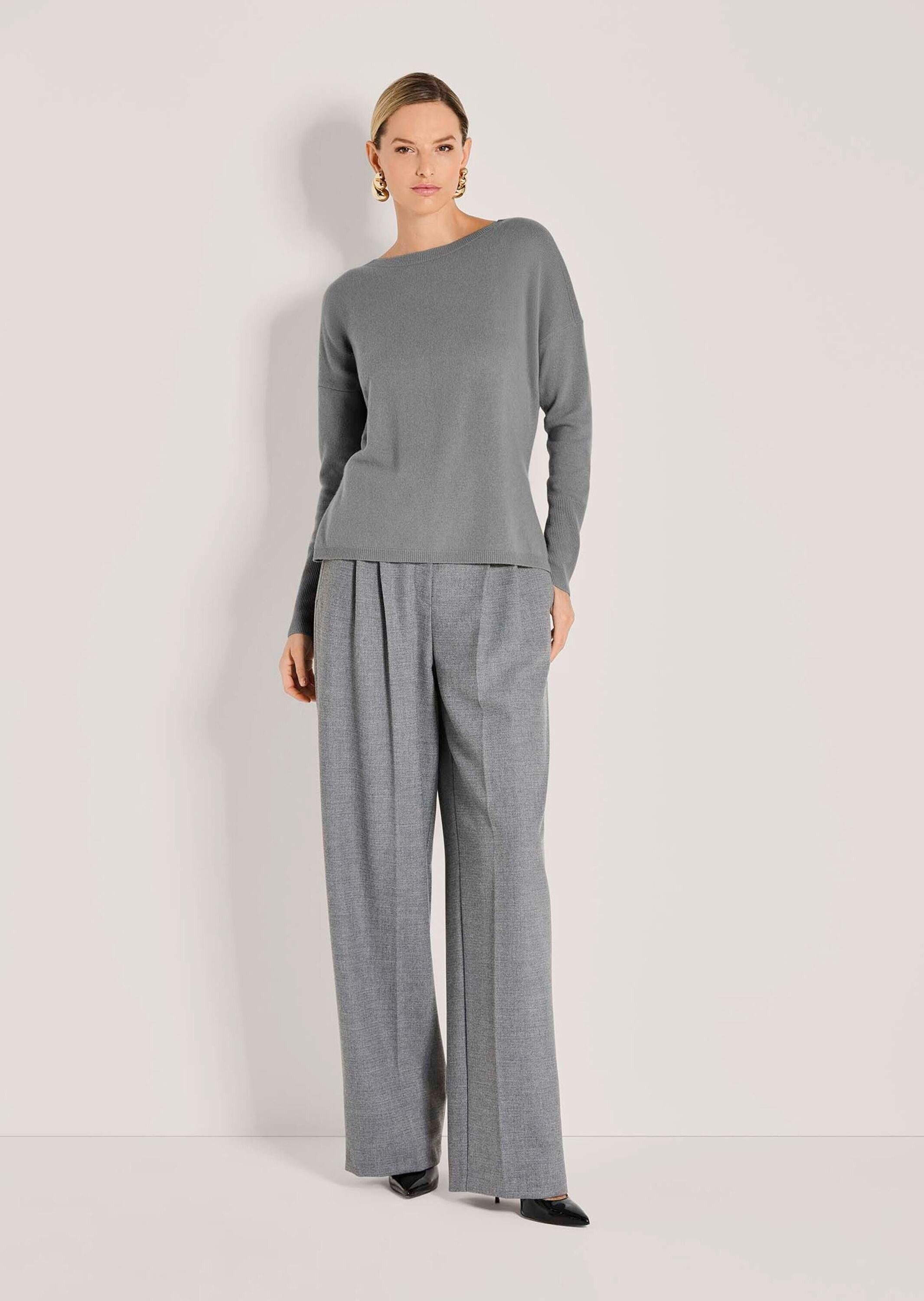 Strickpullover Schlichter Strickpullover mit U-Boot-Ausschnitt