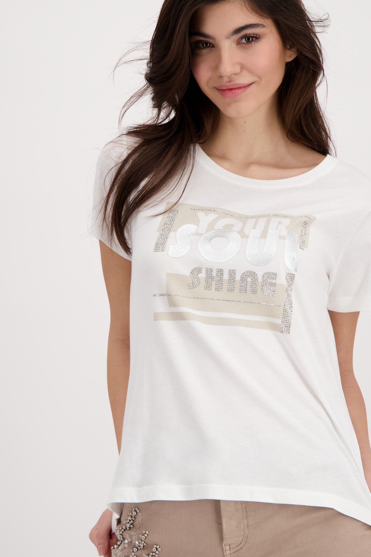 T-Shirt T-Shirt mit Schmuckschrift Monari