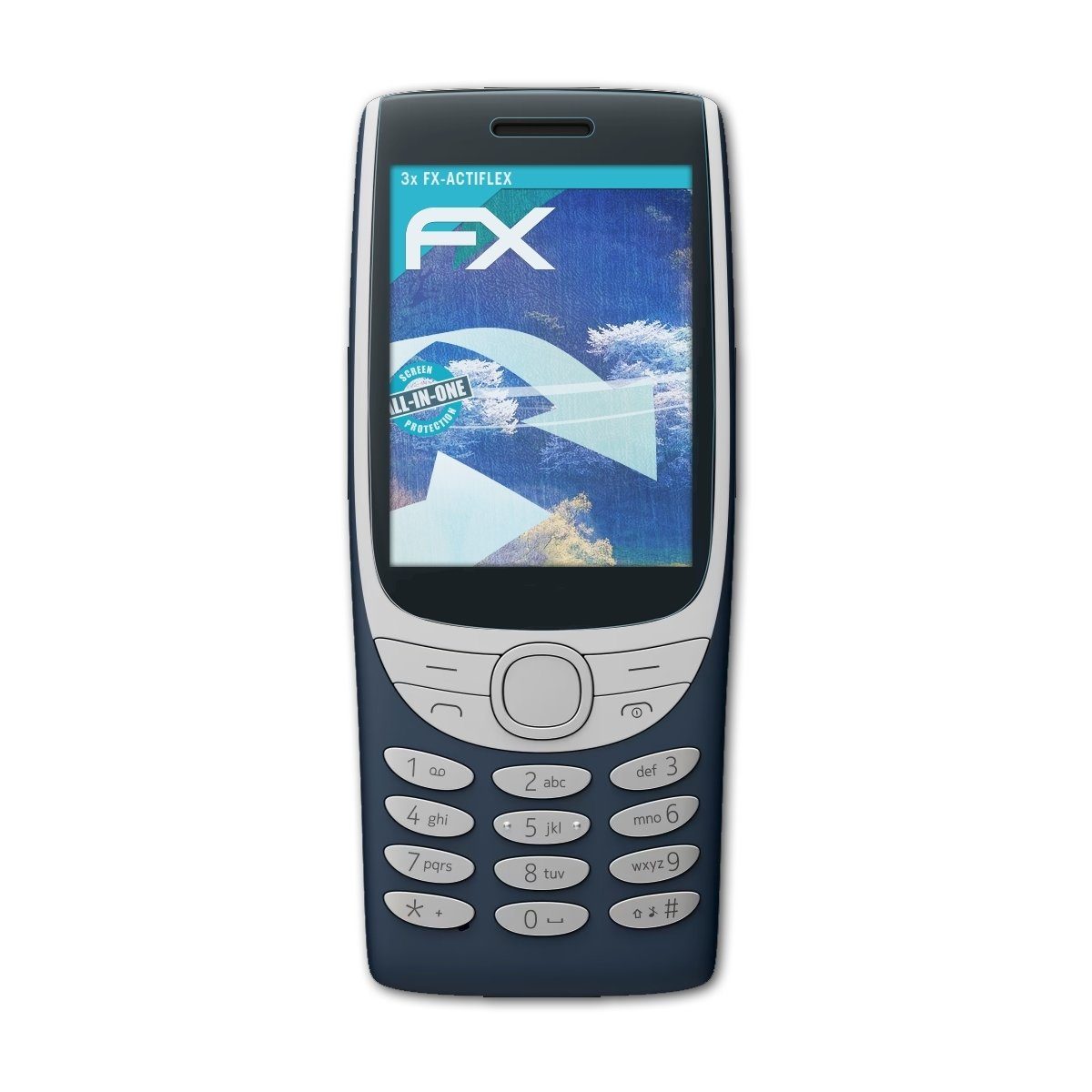 atFoliX Schutzfolie Displayschutzfolie für Nokia 8210 4G, (3 Folien), Ultraklar und flexibel
