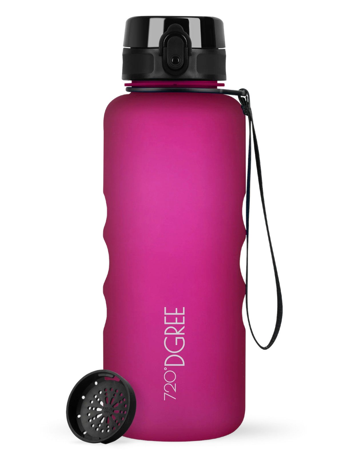 720°DGREE Trinkflasche Trinkflasche uberBottle softTouch mit Sieb fuchsia pink 1,5l
