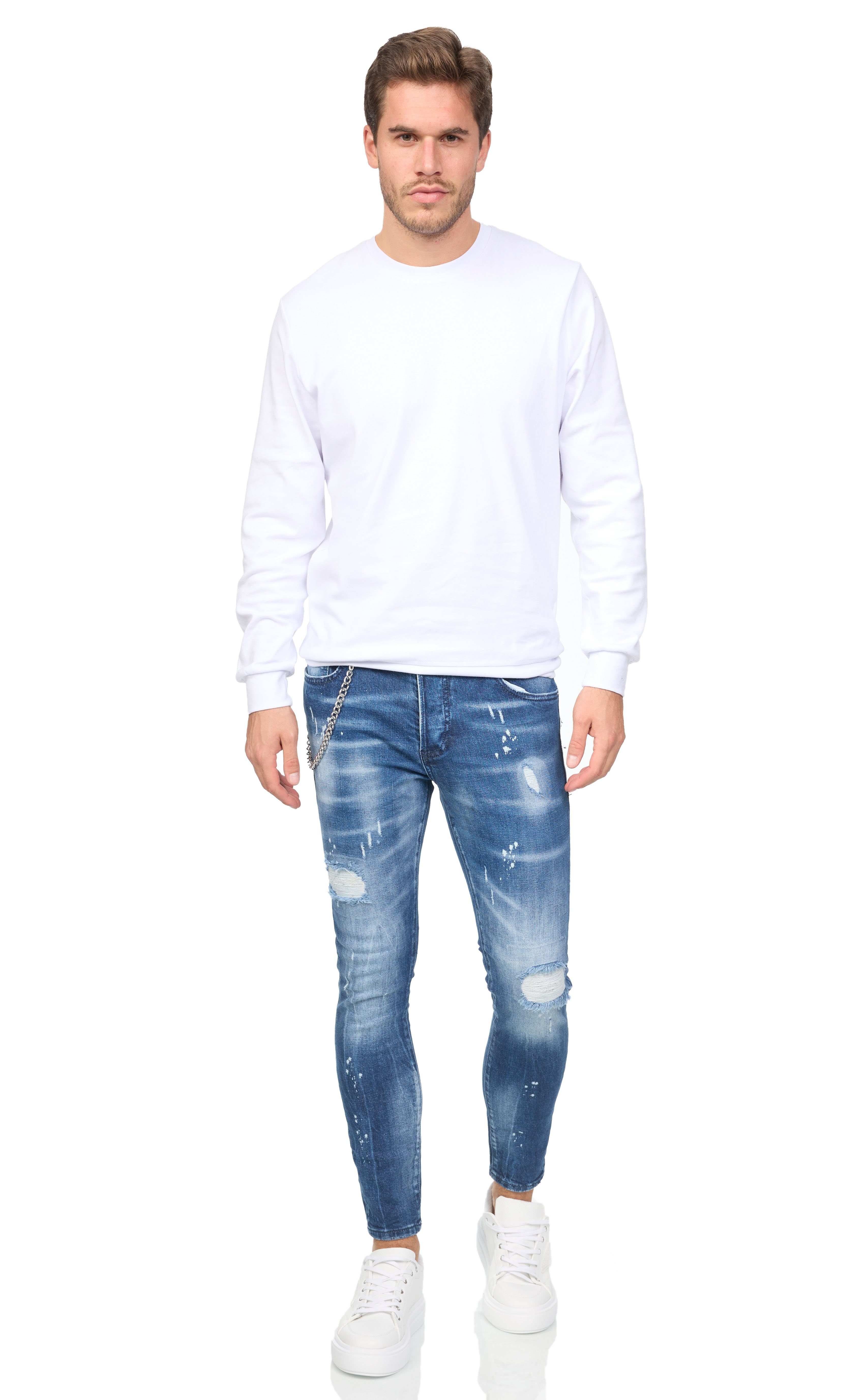 [3 Tage begrenzter Preis] Denim Distriqt Skinny-fit-Jeans Super stretchige Skinny 15668 Destroyed im DH-BI Look Jeans