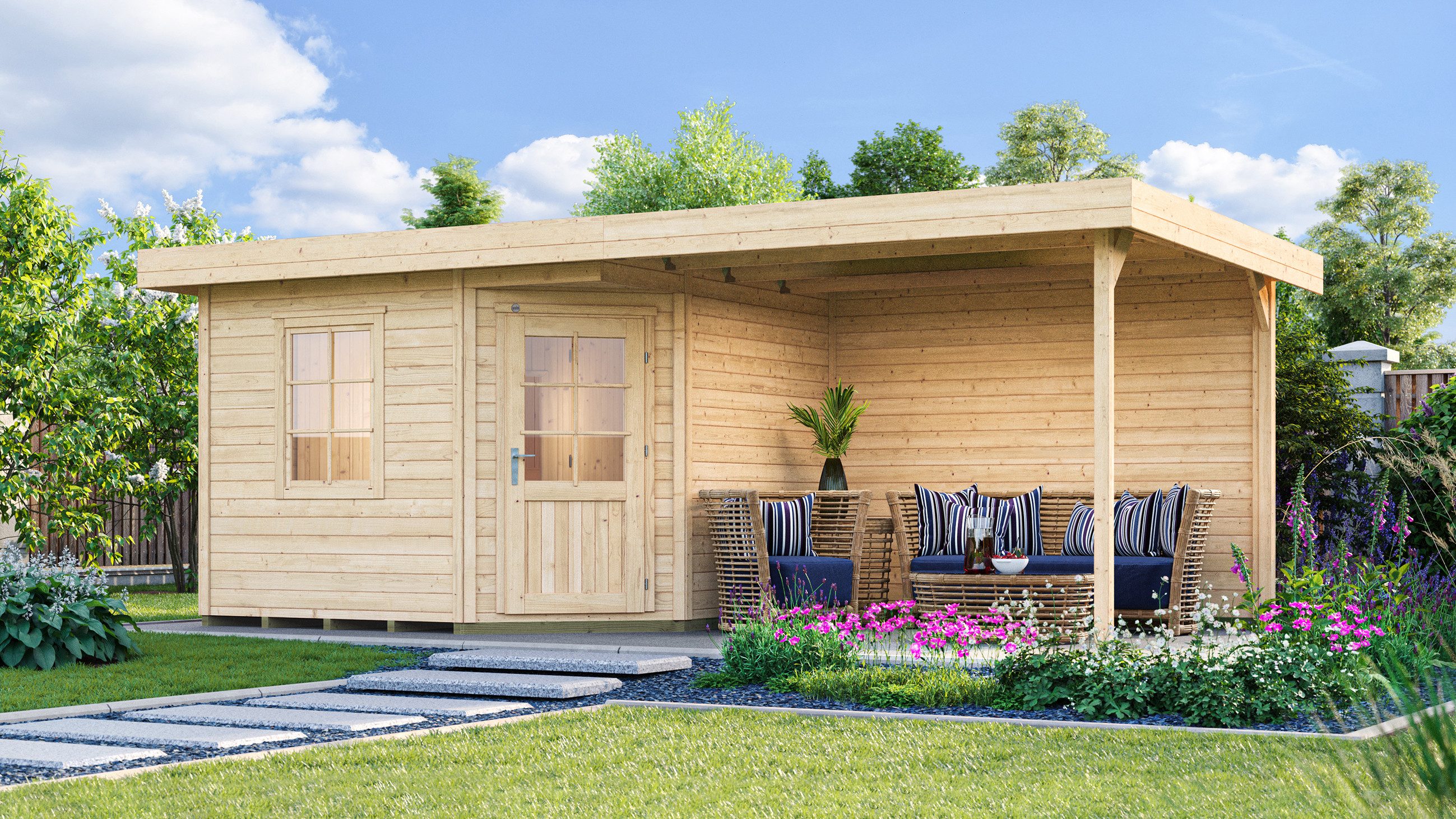 weka Saunahaus SALO 2, BxTxH: 646 x 338 x 237 cm, 28 mm, inkl. hochwertiger Elementsauna