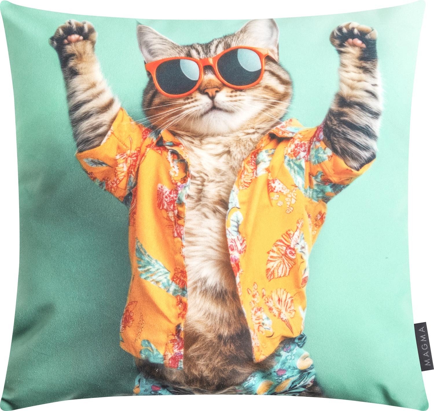 Magma Heimtex Dekokissen Sofakissen Crazy lustige Lamas Erdmännchen Katze und Hunden, gefülltes Zierkissen