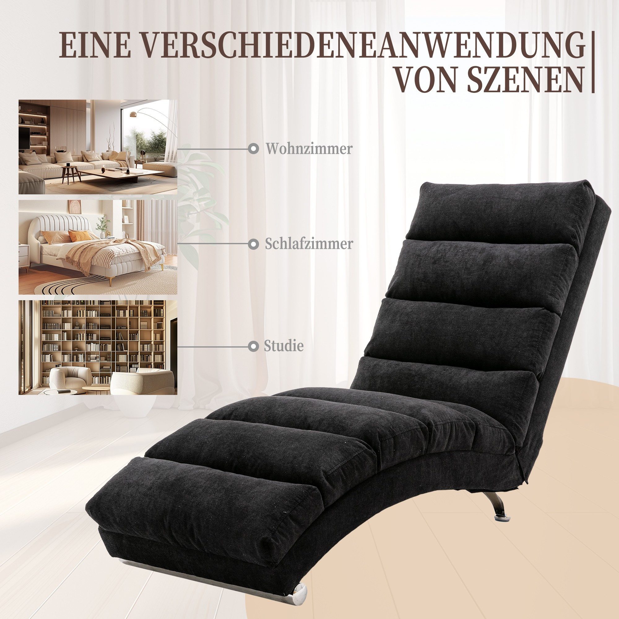LVHOM Relaxsessel Sackleinen Massage-Liege INDOOR PREMIUM (Ergonomische Fernbedienungs-Steuerung, Sanfte Massageprogramme mit Fernbedienung, Schwerlastfähig bis – Bild 5 von 5