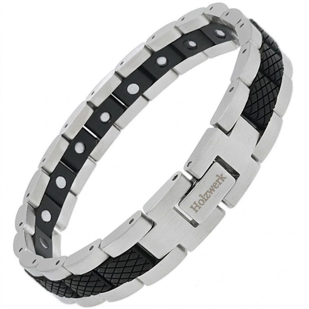 Holzwerk Edelstahlarmband Designer Holz Armband, Armkette Gliederarmband, inklusive Armbandkürzer, Holz Unikate, ideal auch als Geschenk