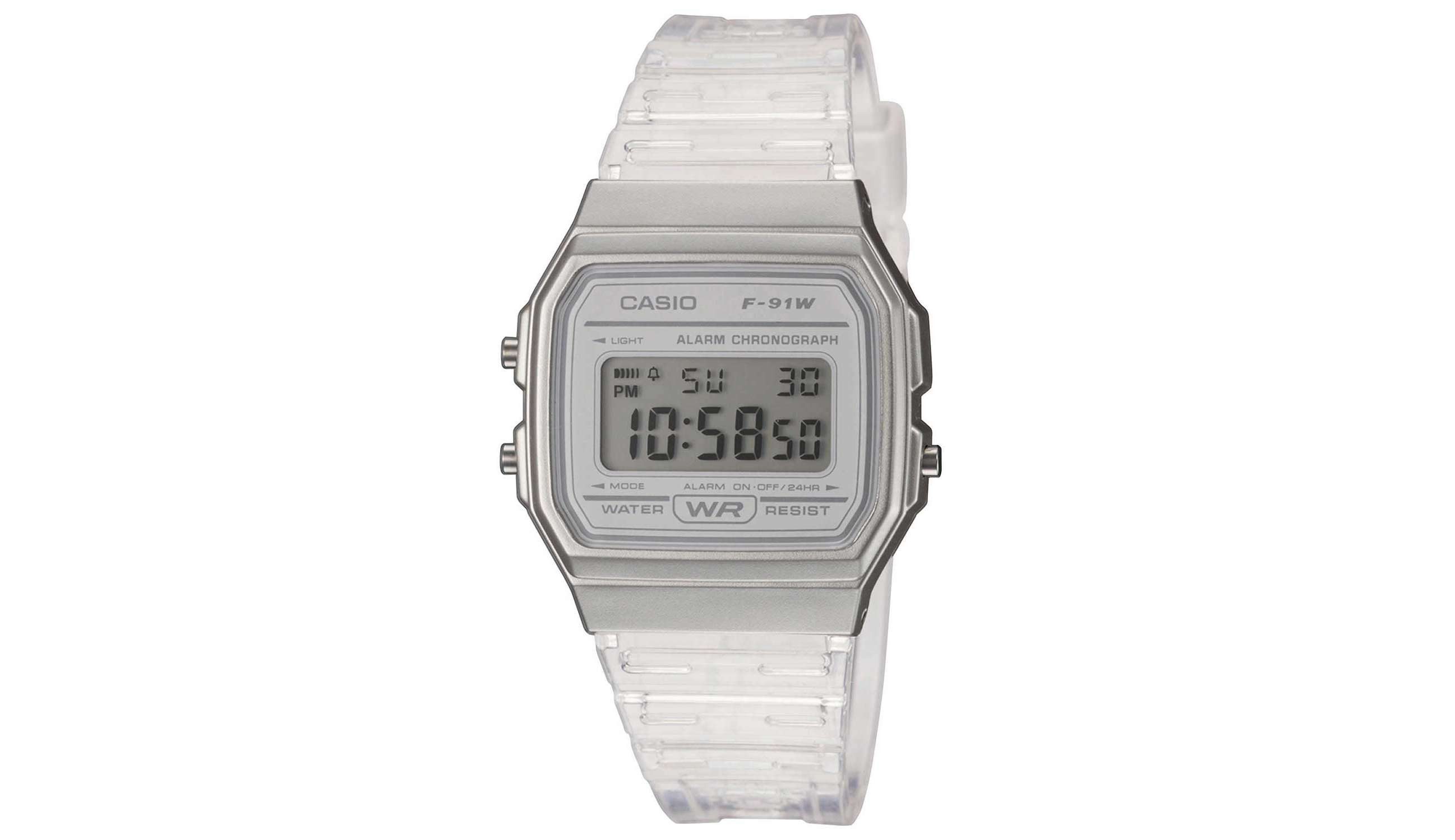 CASIO TIMELESS COLLECTION Quarzuhr F-91WS-7EF, Collection Damen und Jugenduhr Silberfarben – Bild 2 von 2