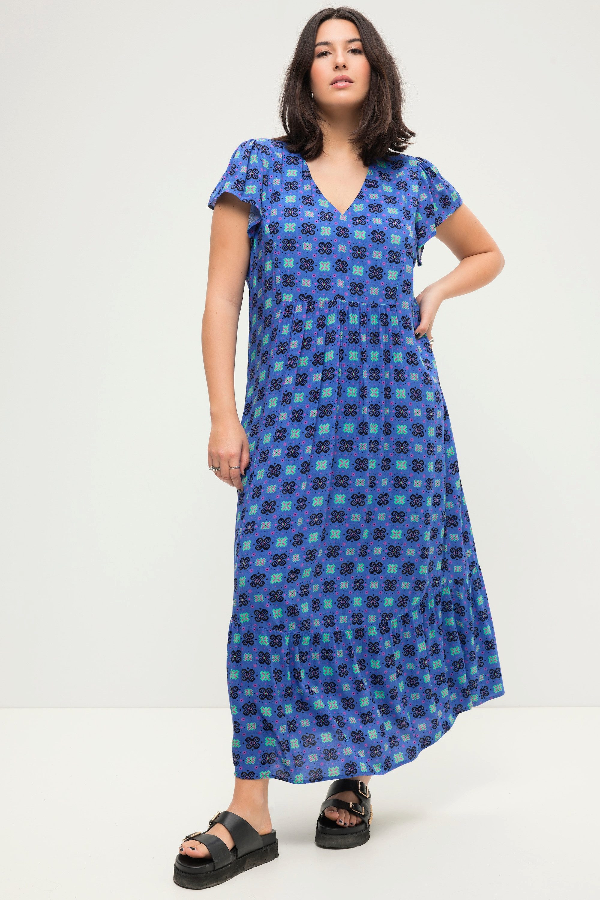 Studio Untold Maxikleid Maxikleid A-Line Alloverprint günstig online kaufen
