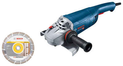 Bosch Professional Winkelschleifer GWS 22-230 J + DD, max. 8500 U/min, mit Diamanttrennscheibe