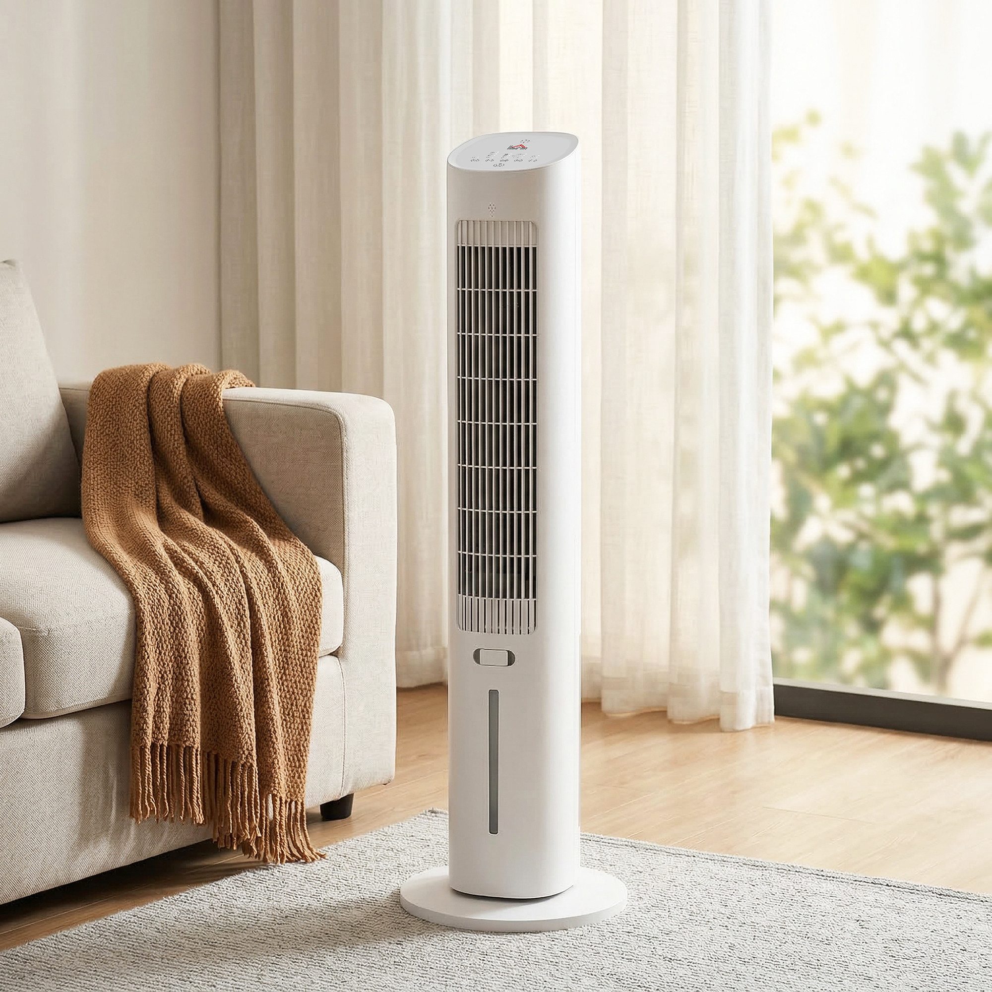 HOMCOM Turmventilator 3 Modi Luftkühler, 3-in-1 Funktion, Fernbedienung, Timer, Oszillation, Luftbefeuchter