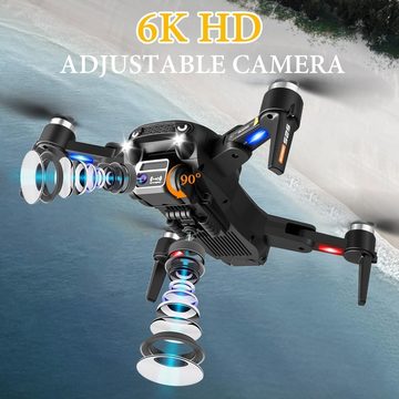 FIRE BULL Drohne (6 K, 6K HD 2 Kameras, Optischer Fluss bürstenloser Motor 2.4Ghz WiFi FPV)