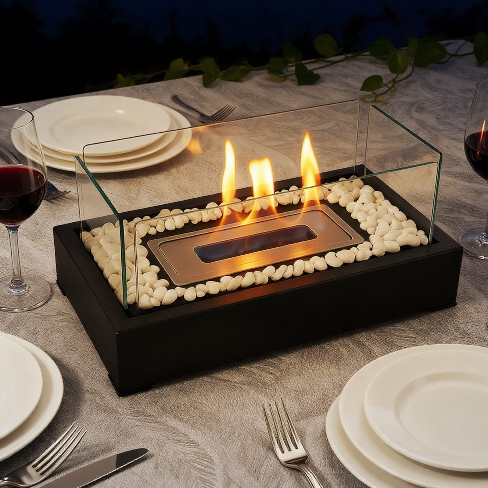 Nettlife Tischfeuer Ethanol Tischkamin Indoor Outdoor Eckig/Rund Kamin Tisc günstig online kaufen