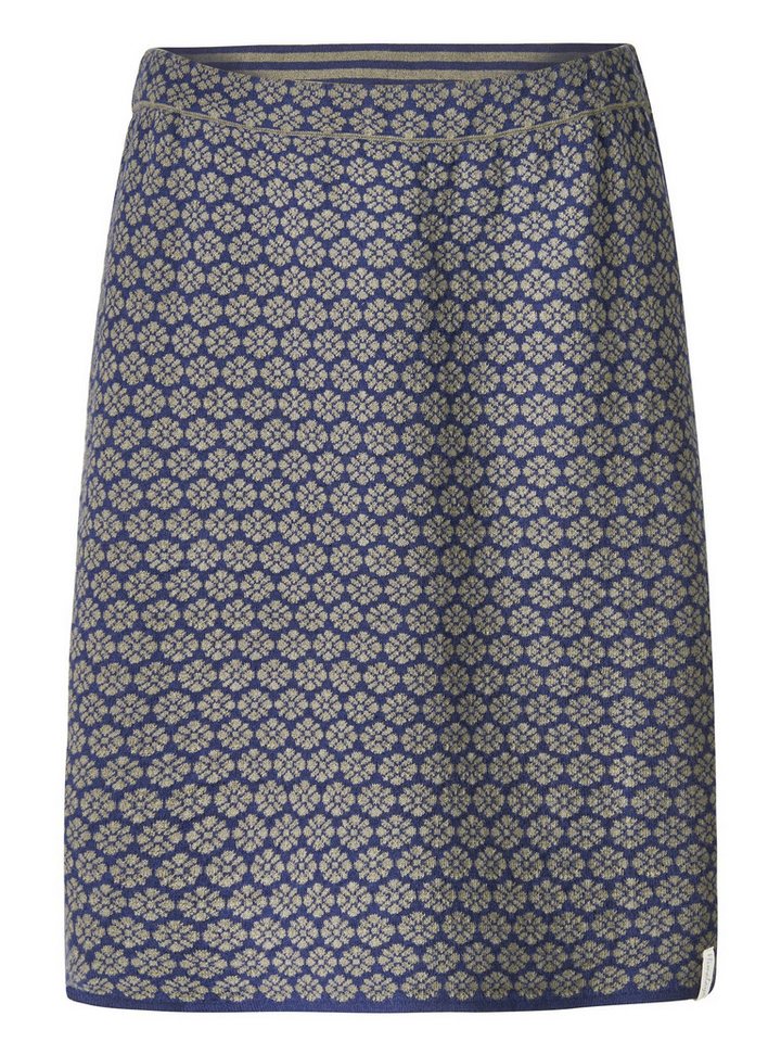 Himalaya Clothing Strickrock Damen figurumspielend casual Rock GOTS Bio-Baumwolle Blütenjacquard Weiche Strickqualität mit elastischem Bund, knielang