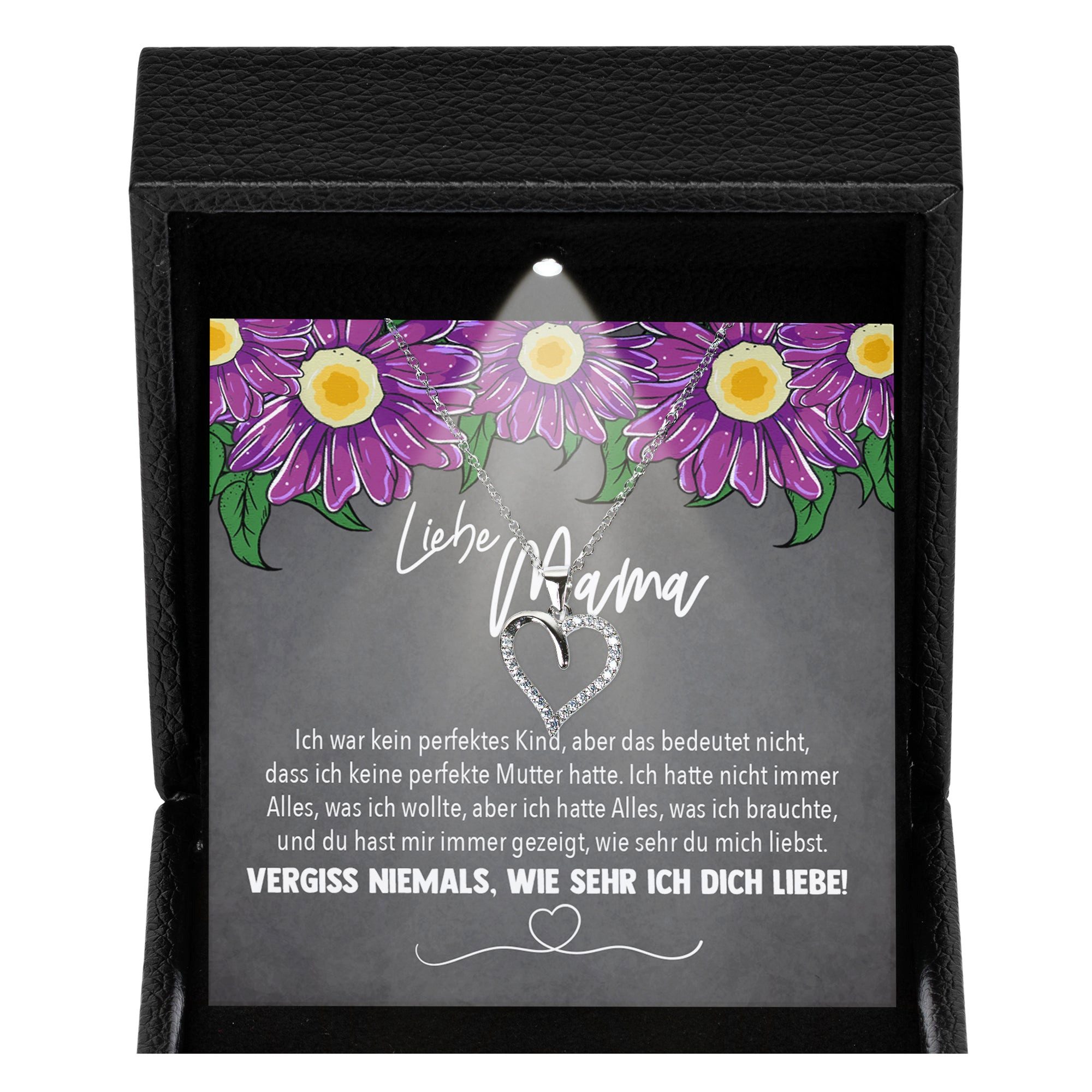 Valentinstagsgeschenk 22Feels Schmuckset Mama Geschenk Muttertag Geburtstag Frauen Schmuck Herz Halskette Karte (Geschenkset), Silber 925/000, Geschen