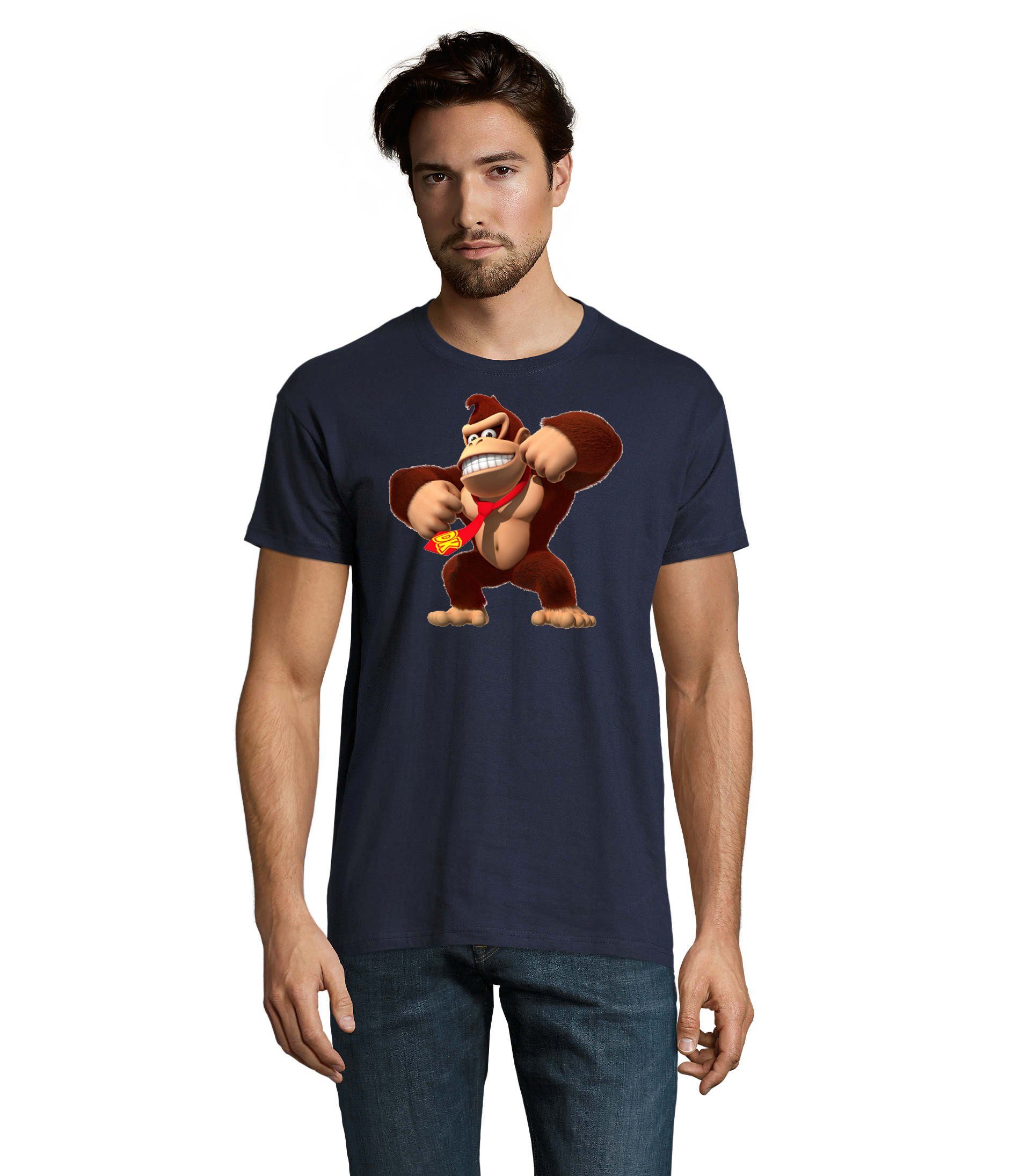 Blondie & Brownie T-Shirt Herren Donkey Kong Gorilla Affe Nintendo Navyblau | T-Shirts