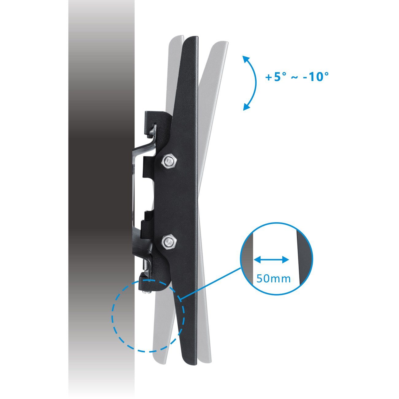 deleyCON TV-Wandhalterung deleyCON TV Wandhalterung 23"-42" Zoll (58-107cm) Neigbar 35Kg VESA