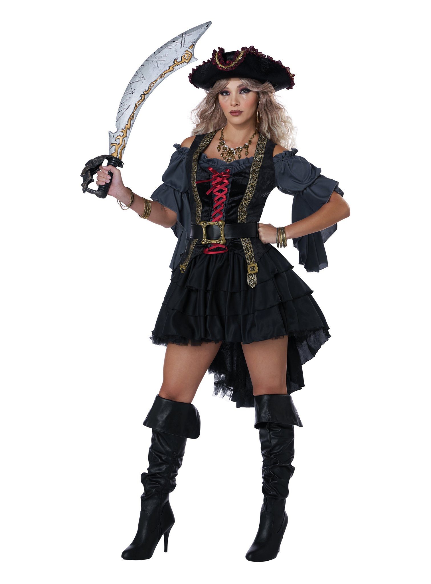 Metamorph Piraten-Kostüm Captain Blackbird Piratin Kostüm, Prächtiges Piratenkostüm für Damen
