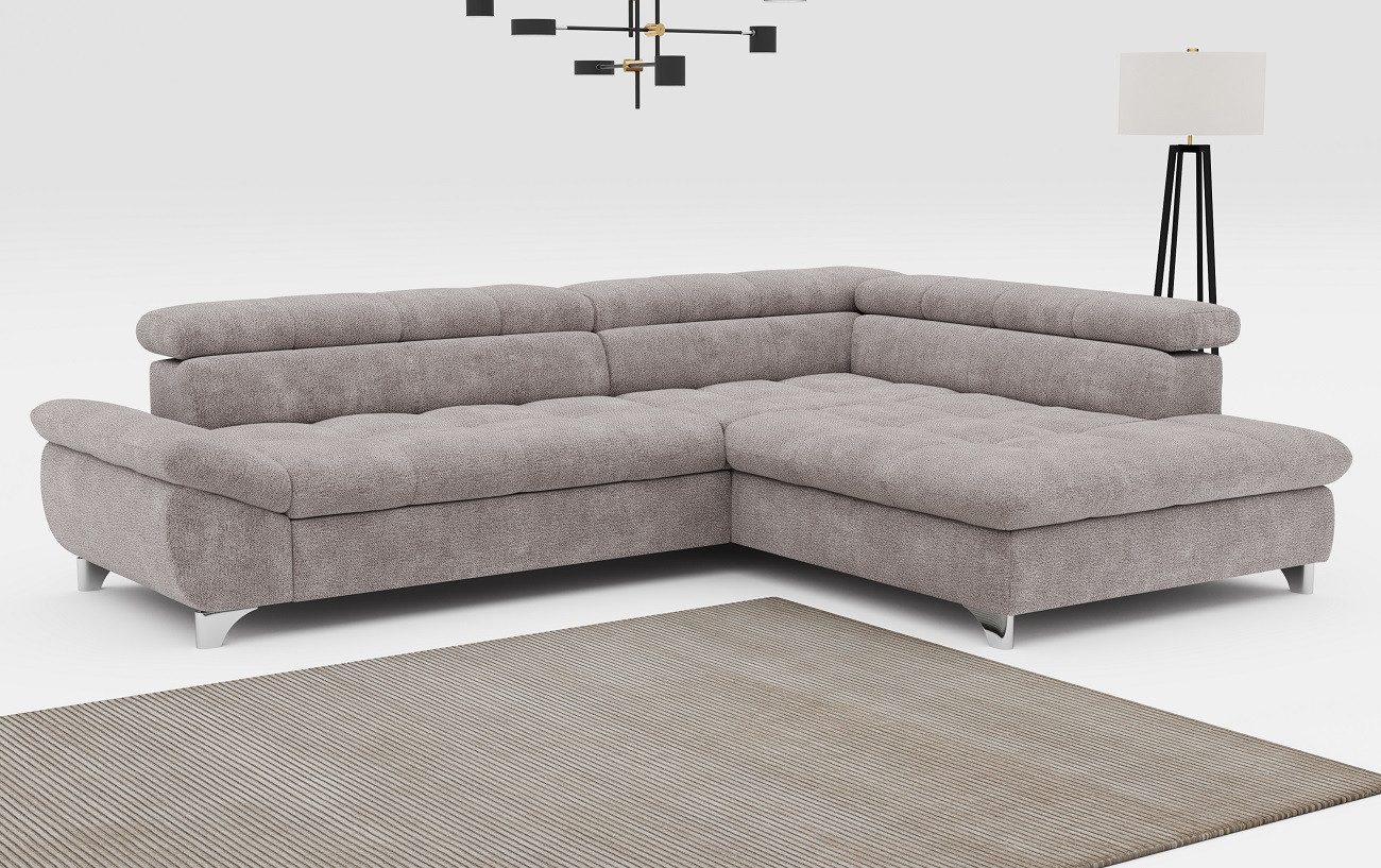 COTTA Ecksofa Gemini, mit Schlaffunktion und verstellbare Kopfstützen