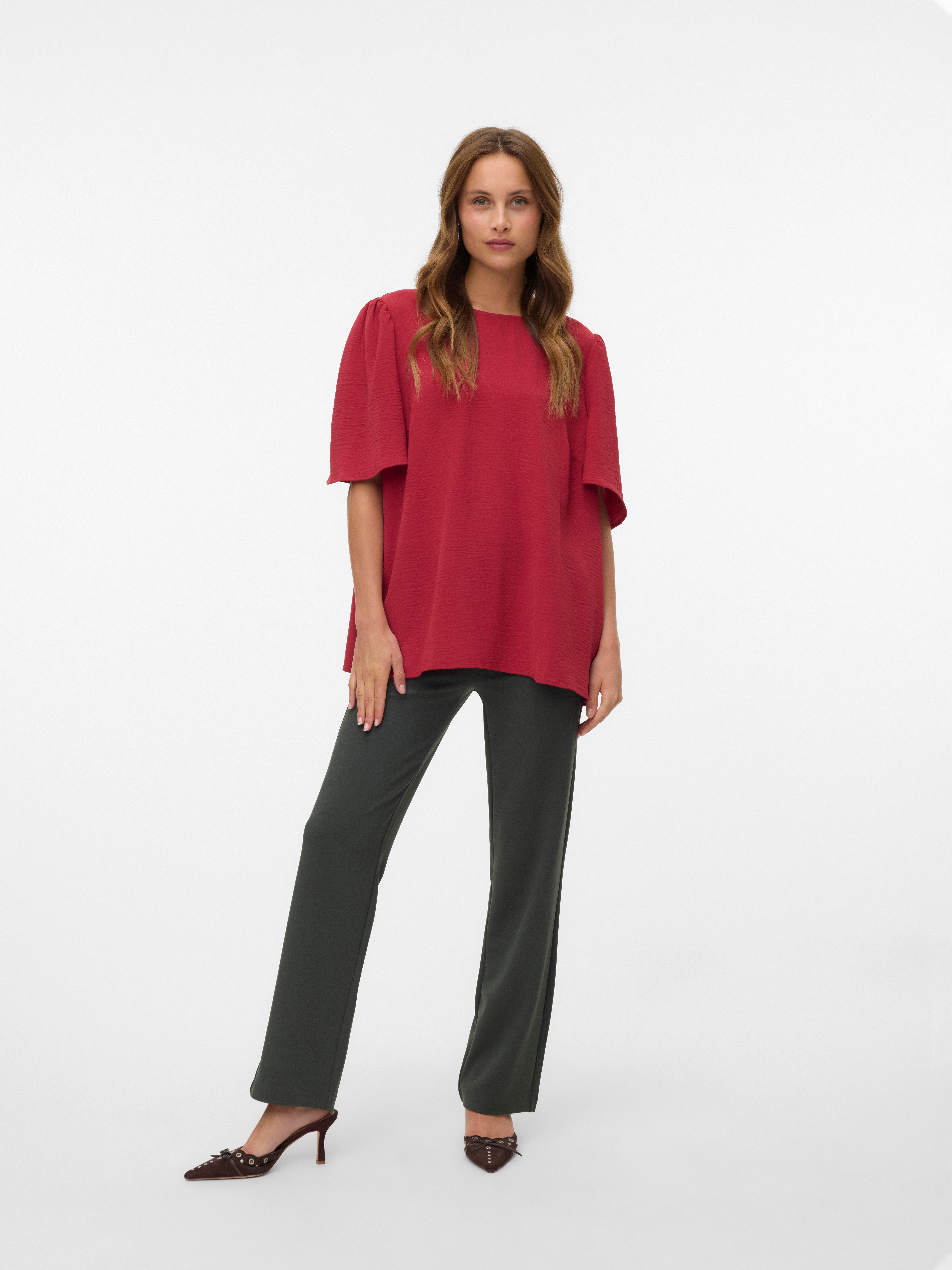 Vero Moda Anzughose VMZAMIRA MW SLIM STRAIGHT PANT NOOS Materialmix