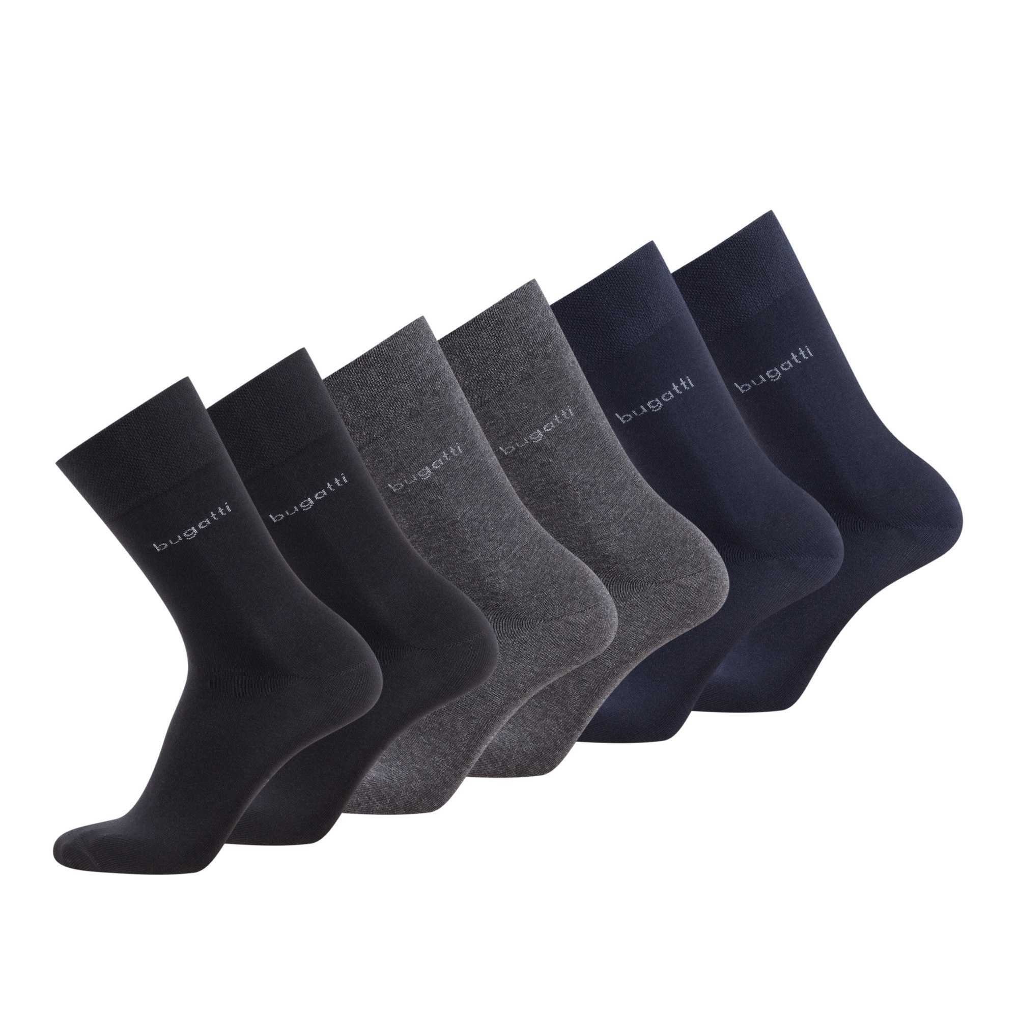 bugatti Kurzsocken Herren Socken, 6er Pack - uni