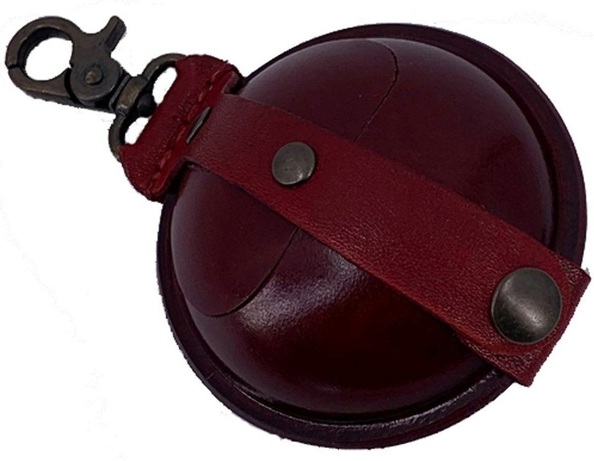 Mika Gürteltasche Schlüsselanhänger / Kleingeldbörse groß Sattelleder 9cm rot