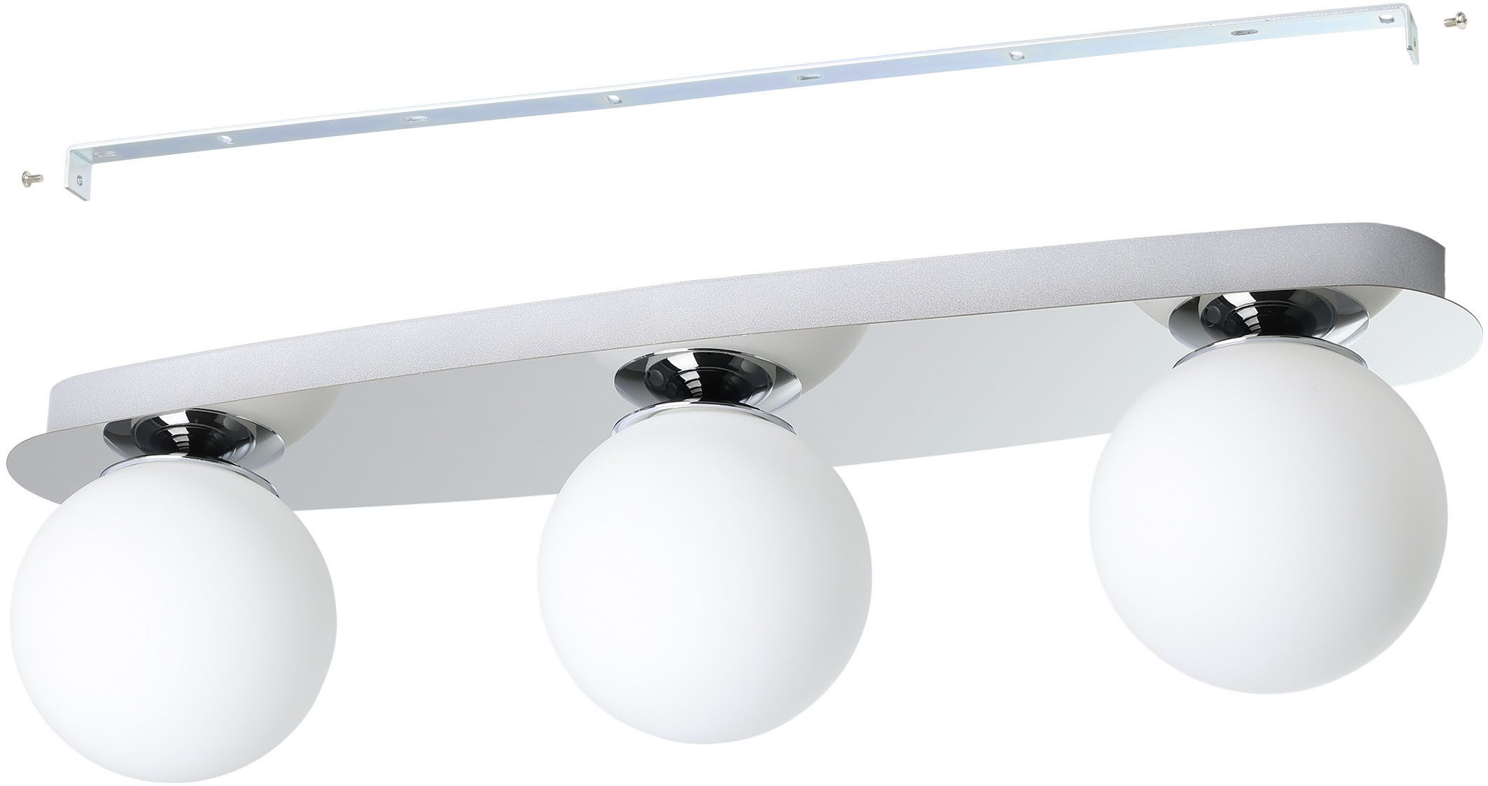 EGLO LED Deckenleuchte CASTROVIDO Wand- / Deckenlampe - Stahl - G9 - 3X4,2W - IP44, Leuchtmittel wechselbar, Wohzimmerlampe, Esszimmerlampe, Flur, Schlafzimmer, L58 x B13 x H16 cm