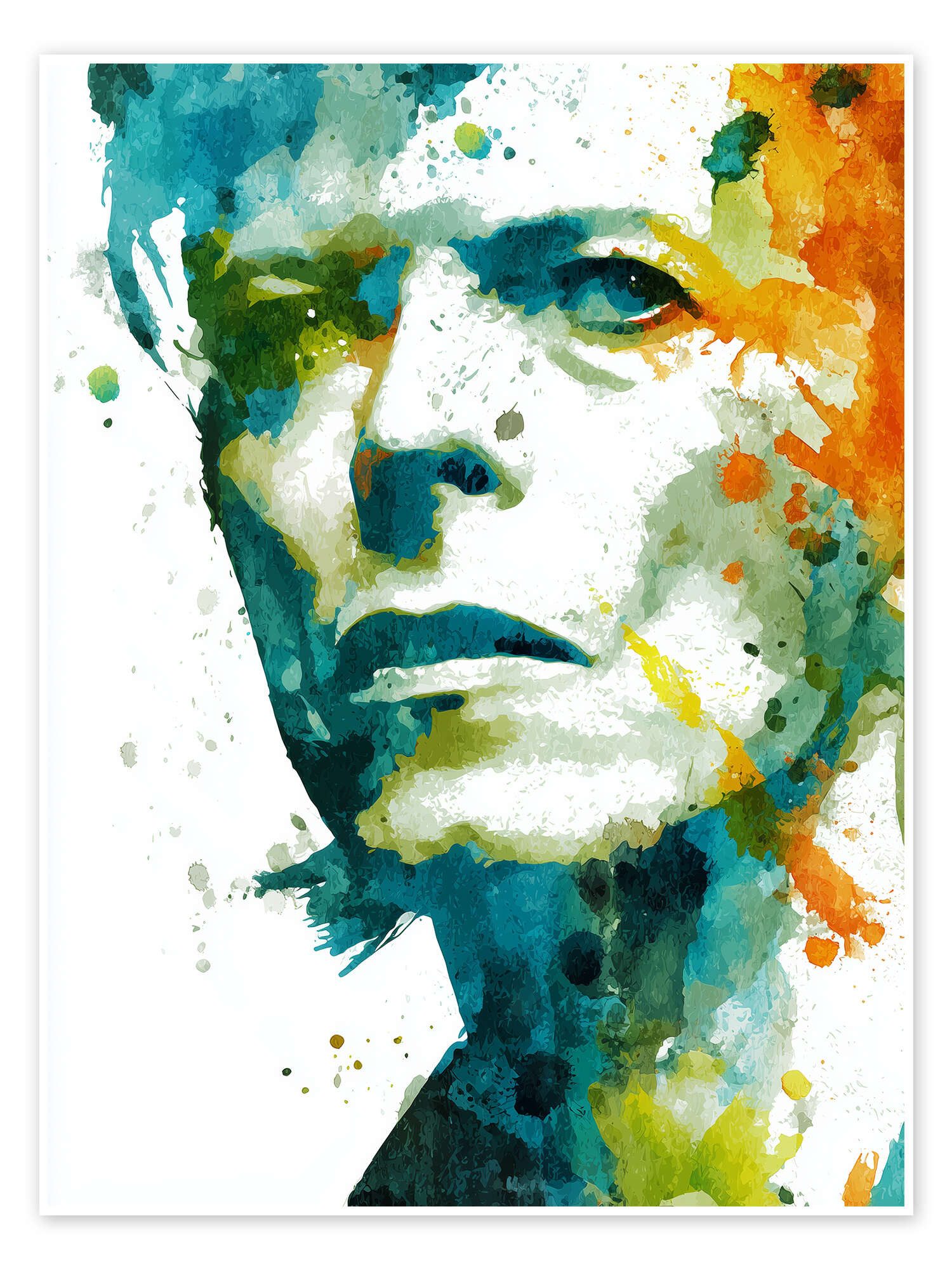 Posterlounge Wandbild David Bowie Aquarell, Thomas Klee, erhältlich als Poster, Leinwandbild, Wandsticker oder Acrylglasbild