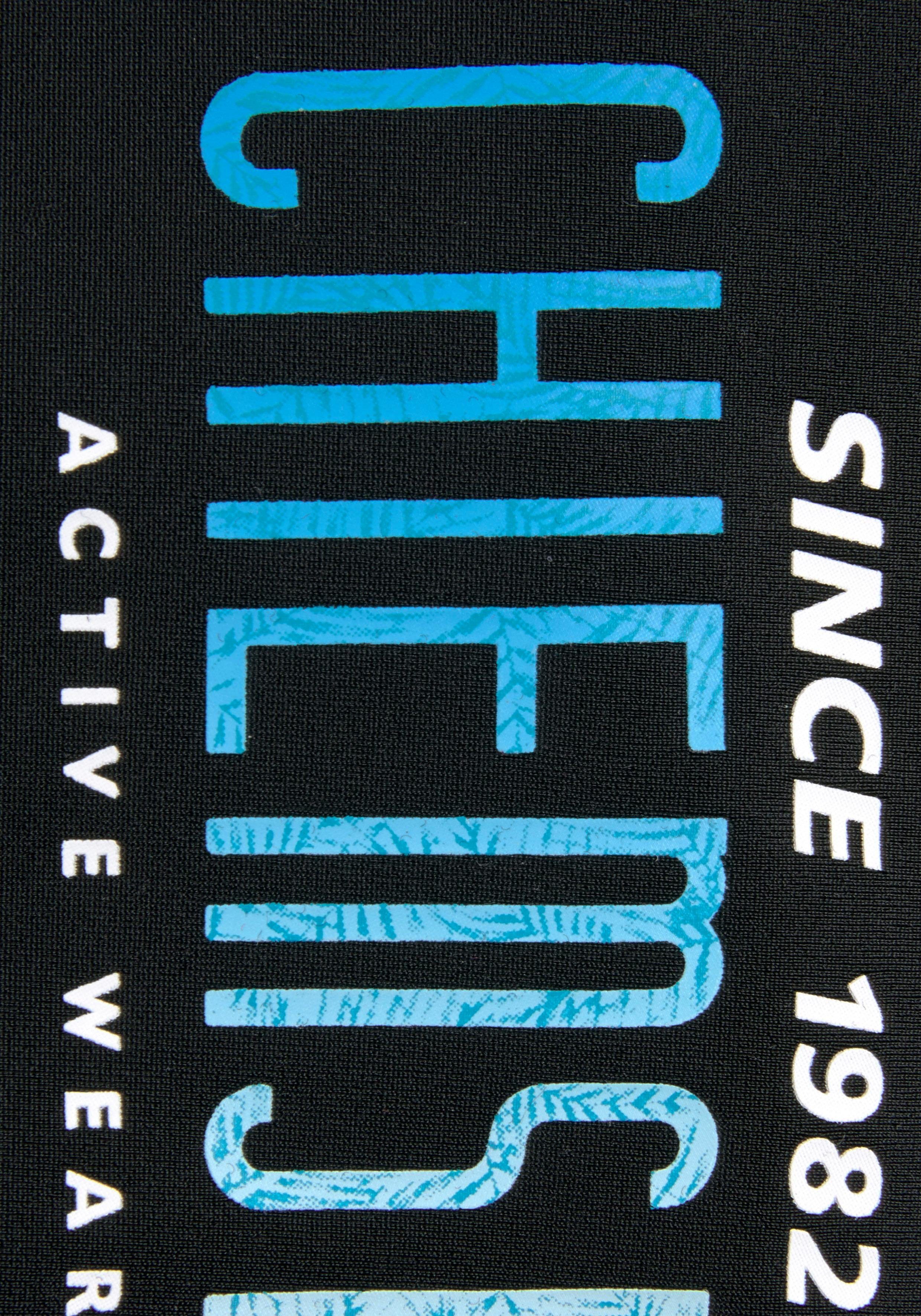 mit Logodruck Boxer-Badehose Chiemsee schwarz